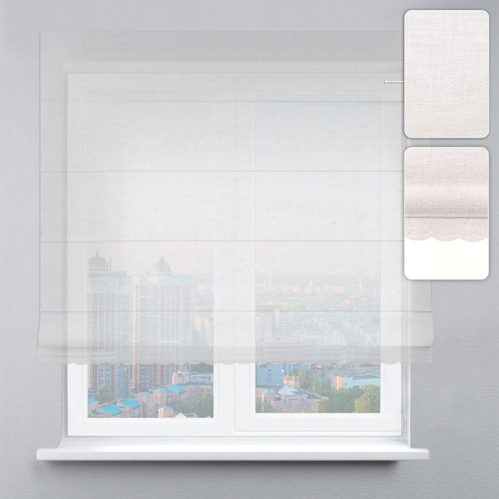 Римська штора Тюль із ланцюжковим карнизом із ажуром шампань