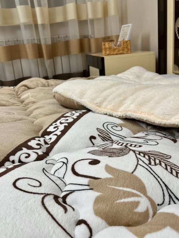 Ковдра-покривало фліс + вовна DR-02