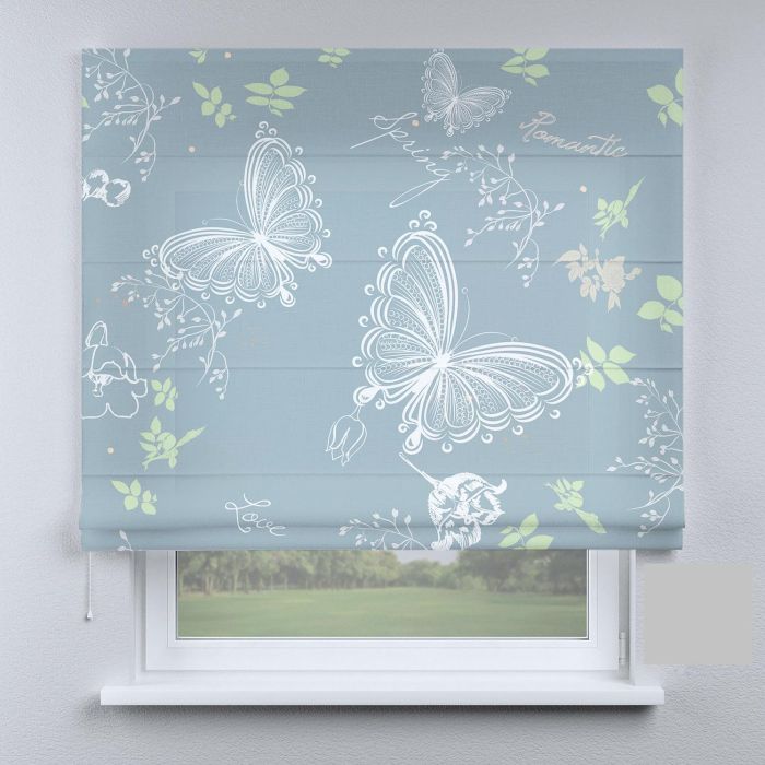Римська штора з ланцюжковим карнизом метелики Папіліо Тройдес