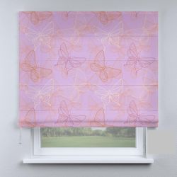 Римська штора з ланцюжковим карнизом метелики рожеві