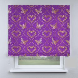 Римська штора з ланцюжковим карнизом метелики фіолетові