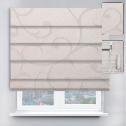 Римські штори з ланцюжковим карнизом Акант молочний