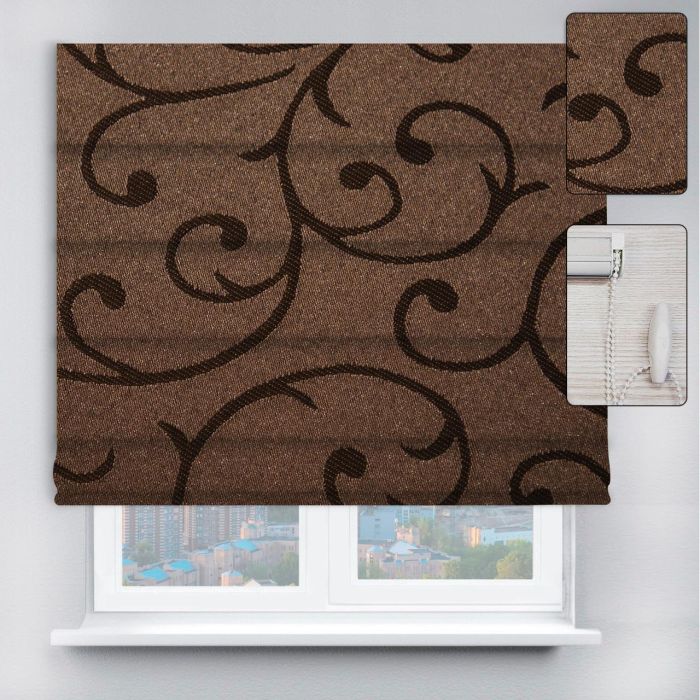 Римські штори DECOLIV з ланцюжковим карнизом Акант шоколадний