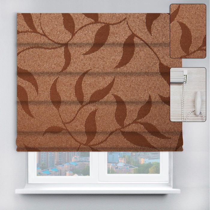 Римські штори DECOLIV з ланцюжковим карнизом Натура коричневий