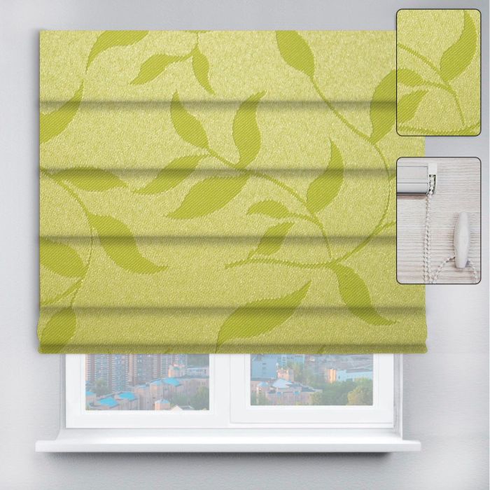 Римські штори DECOLIV з ланцюжковим карнизом Натура салатовий