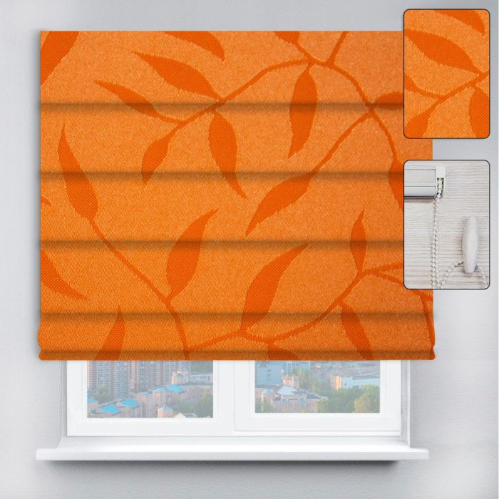 Римські штори DECOLIV з ланцюжковим карнизом Натура помаранчевий