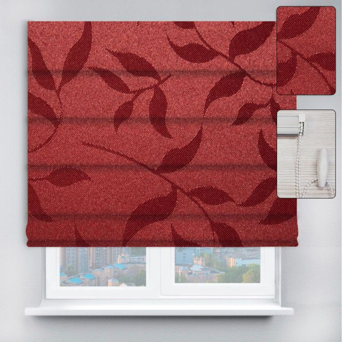 Римські штори DECOLIV з ланцюжковим карнизом Натура бордовий