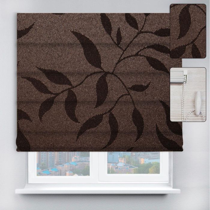 Римські штори DECOLIV з ланцюжковим карнизом Натура шоколадний
