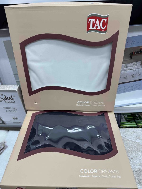 Двоспальний King Size комплект TAC Basic White Сатин