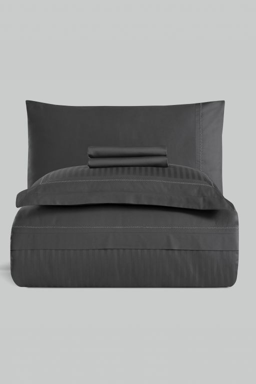 Двоспальний Євро комплект La Romano Mona Orcella Grey Сатин Делюкс