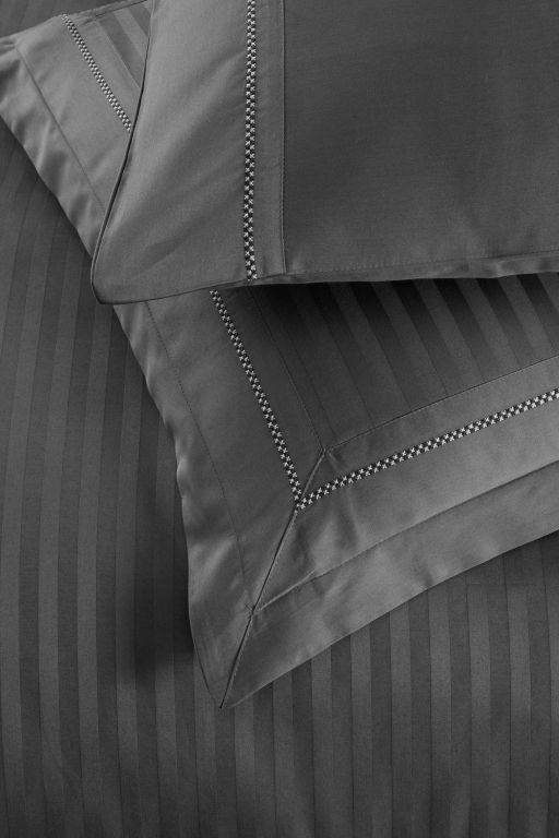 Двоспальний Євро комплект La Romano Mona Orcella Grey Сатин Делюкс