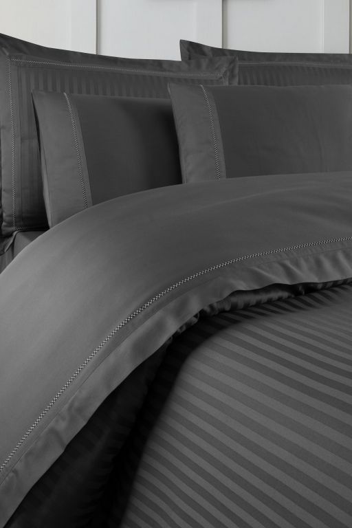 Двоспальний Євро комплект La Romano Mona Orcella Grey Сатин Делюкс