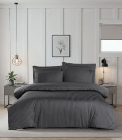 Двоспальний Євро комплект La Romano Mona Orcella Grey Сатин Делюкс