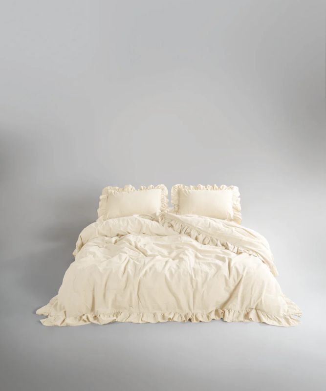 Двоспальний Євро комплект Limasso Exclusive Akdeniz Krem Варена Бавовна