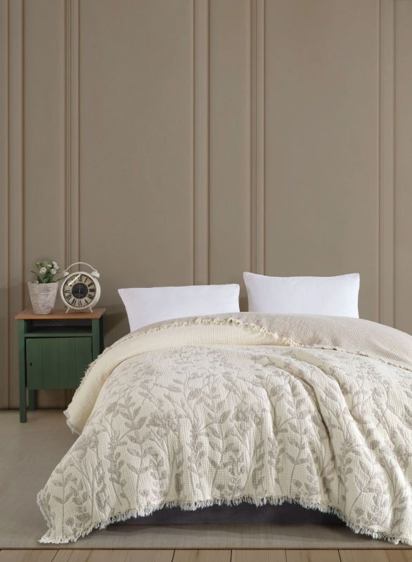 Муслінове покривало Moss Botanic Bej 230х250 см