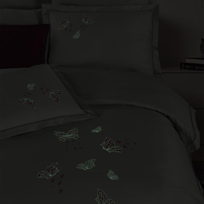 Двоспальний Євро комплект Sarev Papilio Сатин Преміум+світиться у темноті