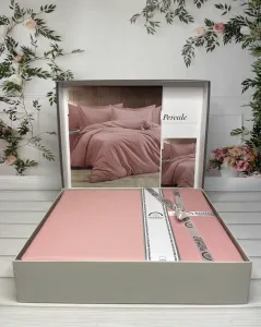 Двоспальний Євро комплект Romeo Home Percale Koral Сатин Преміум