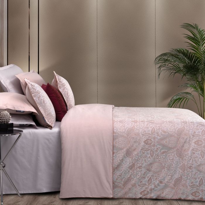 Двоспальний Євро комплект Sarev Jakarli Pembe Сатин Жаккард
