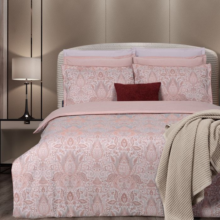 Двоспальний Євро комплект Sarev Jakarli Pembe Сатин Жаккард