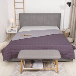Покривало стьобане двустороннє Viluta Дует 140х210 Димчастий аметист