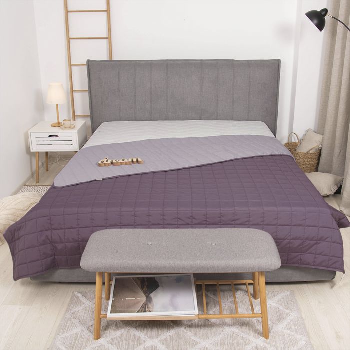 Покривало стьобане двостороннє Viluta Дует 210х240 Димчастий аметист