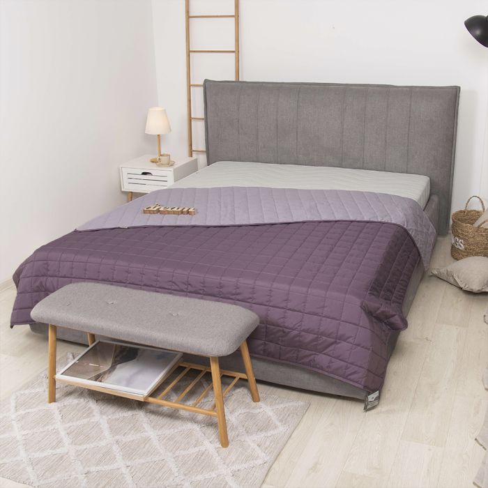 Покривало стьобане двостороннє Viluta Дует 210х240 Димчастий аметист