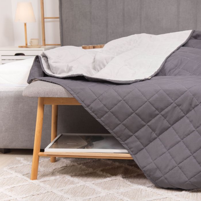 Покривало стьобане двустороннє Viluta Дует 210х220 Графіт