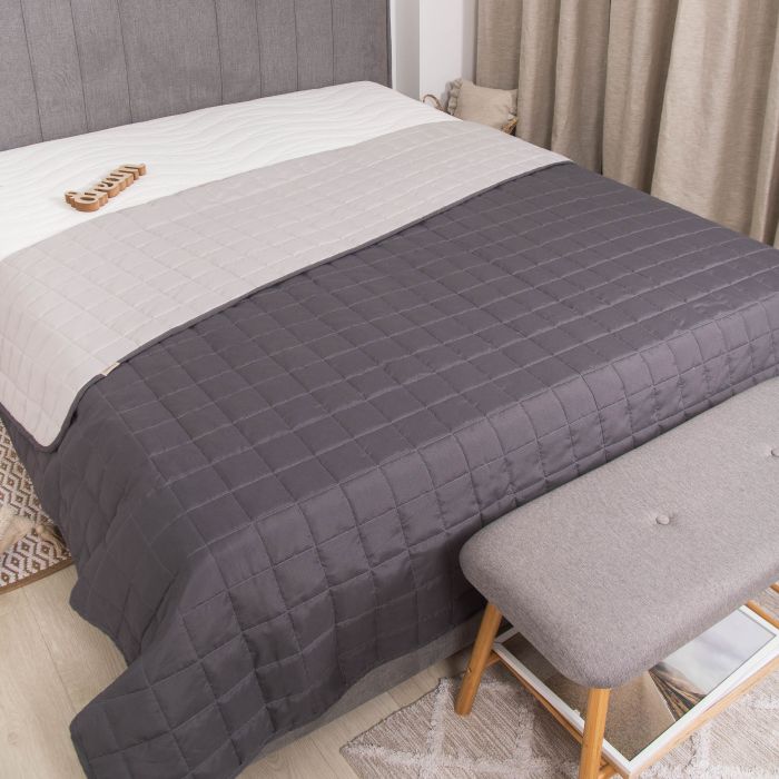 Покривало стьобане двустороннє Viluta Дует 210х220 Графіт