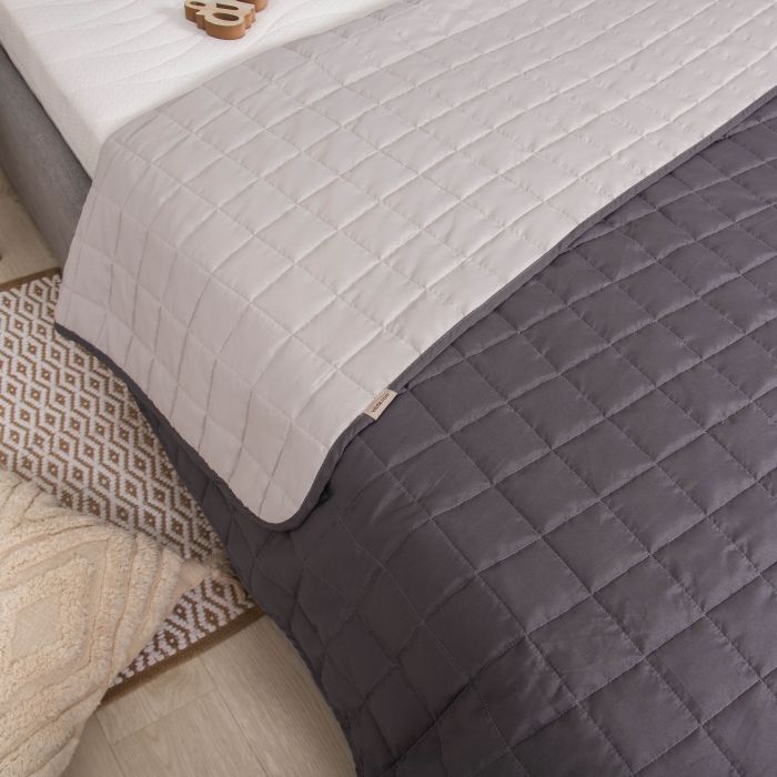 Покривало стьобане двустороннє Viluta Дует 210х220 Графіт