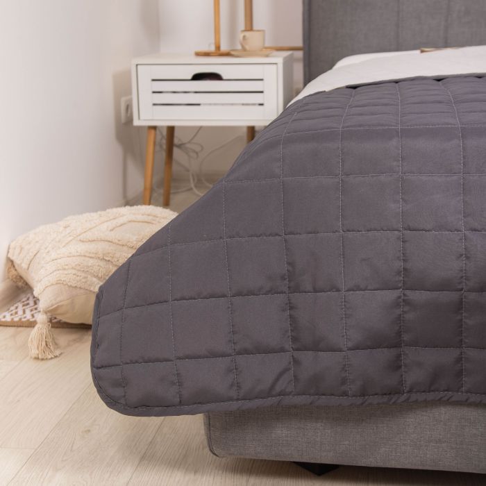 Покривало стьобане двустороннє Viluta Дует 210х220 Графіт