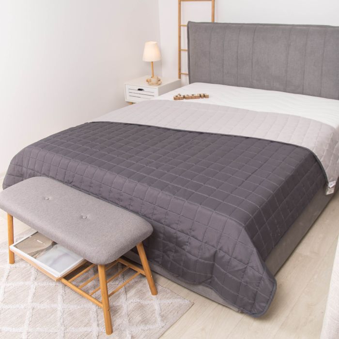 Покривало стьобане двустороннє Viluta Дует 210х220 Графіт