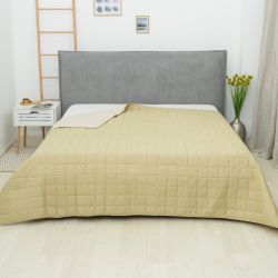 Покривало стьобане двостороннє Viluta Дует 140х210 Бежево-фісташковий