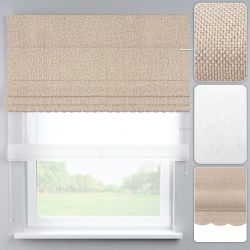 Римська штора День-Ніч Тюль/Дімаут з ланцюжковим карнизом з ажуром молочний