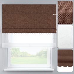Римська штора День-Ніч Тюль/Дімаут з ланцюжковим карнизом з ажуром горіховий