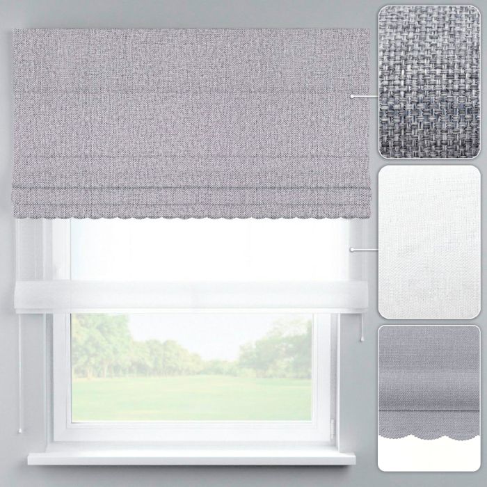 Римська штора День-Ніч Тюль/Дімаут з ажуром сталевий