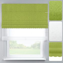Римська штора День-Ніч Тюль/Дімаут з ланцюжковим карнизом з ажуром зелений