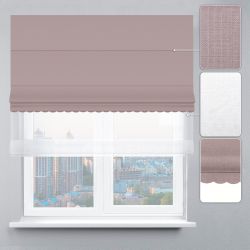 Римська штора День-Ніч Тюль/Рогожка Преміум з ажуром капучино