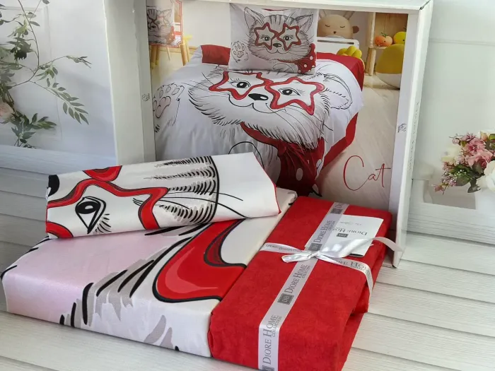 Односпальний комплект Romeo Home Cat Ранфорс