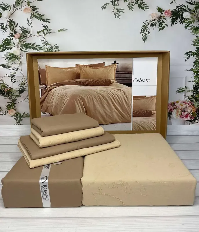 Двоспальний Євро комплект Romeo Home Celeste Poplin Жаккард