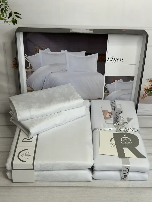 Двоспальний Євро комплект Romeo Home Elyen White Жаккард