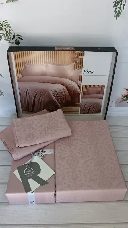 Двоспальний Євро комплект Romeo Home Flux Pudra Жаккард