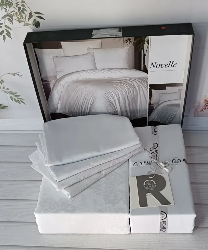 Двоспальний Євро комплект Romeo Home Novelle White Жаккард
