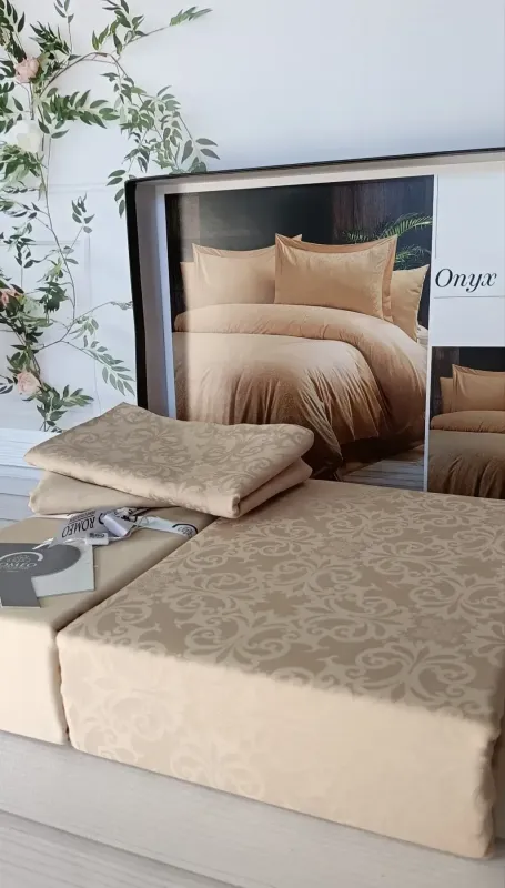 Двоспальний Євро комплект Romeo Home Onyx Kahve Жаккард