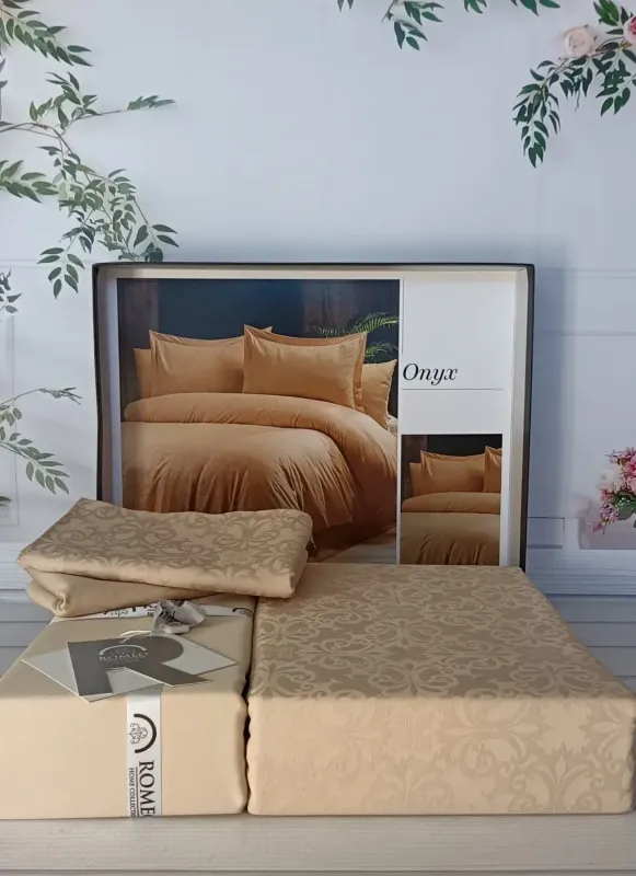 Двоспальний Євро комплект Romeo Home Onyx Kahve Жаккард