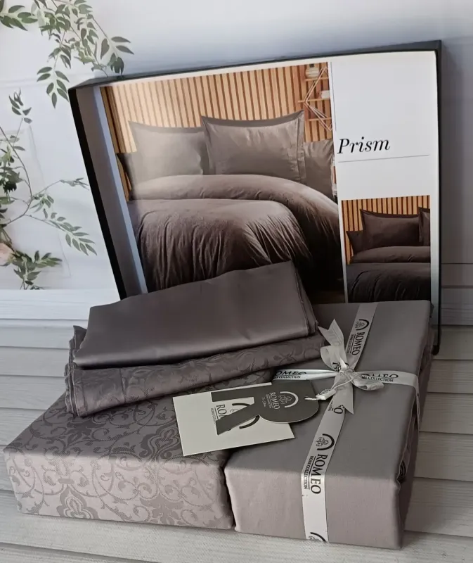 Двоспальний Євро комплект Romeo Home Prism Grey Жаккард