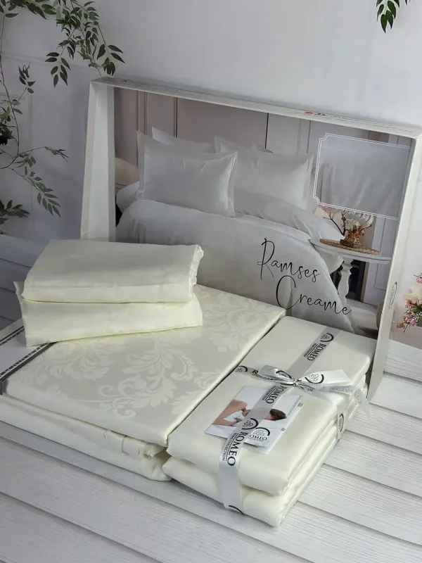 Двоспальний Євро комплект Romeo Home Ramses Krem Жаккард
