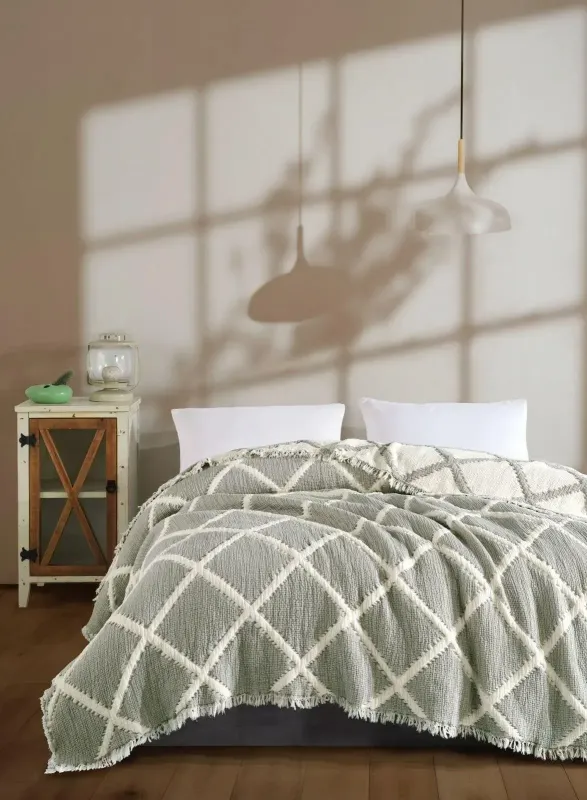 Муслінове покривало Saheser Armonia Haki 230х250 см