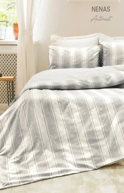 Двоспальний Євро комплект Saheser Nenas Antracit Ранфорс