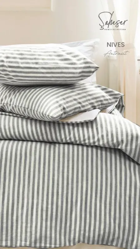 Двоспальний Євро комплект Saheser Nives Antracit Ранфорс