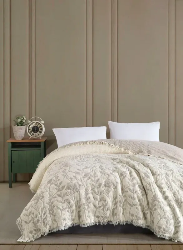 Муслінове покривало Saheser Nora Bej 230х250 см